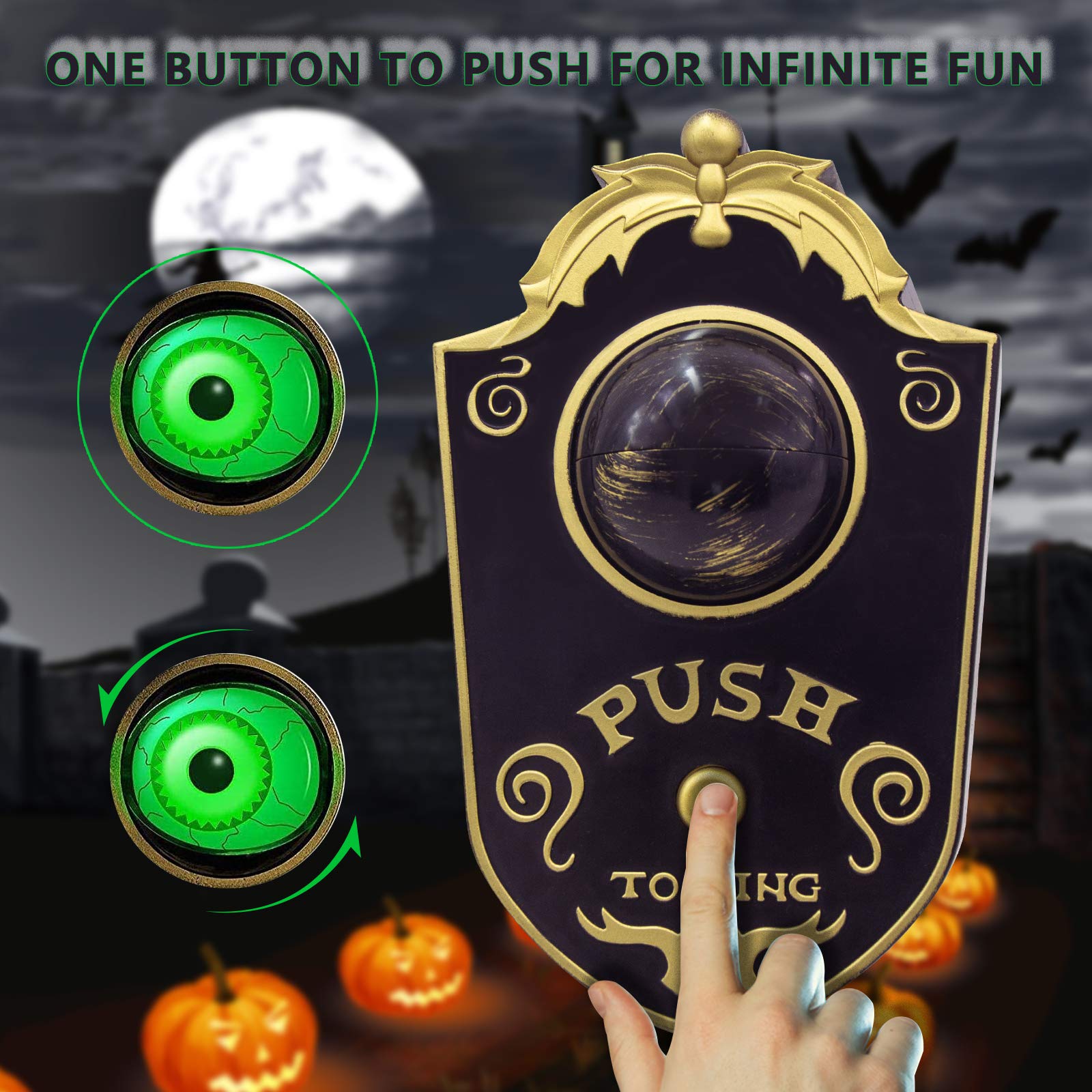 Haunted Doorbell Animated Eyeball with Spooky Sounds