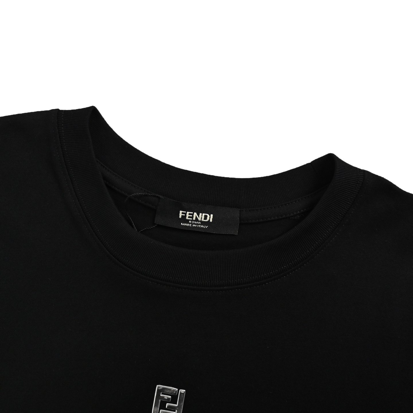 Fendi 24ss FF silver label laminated logo short sleeve