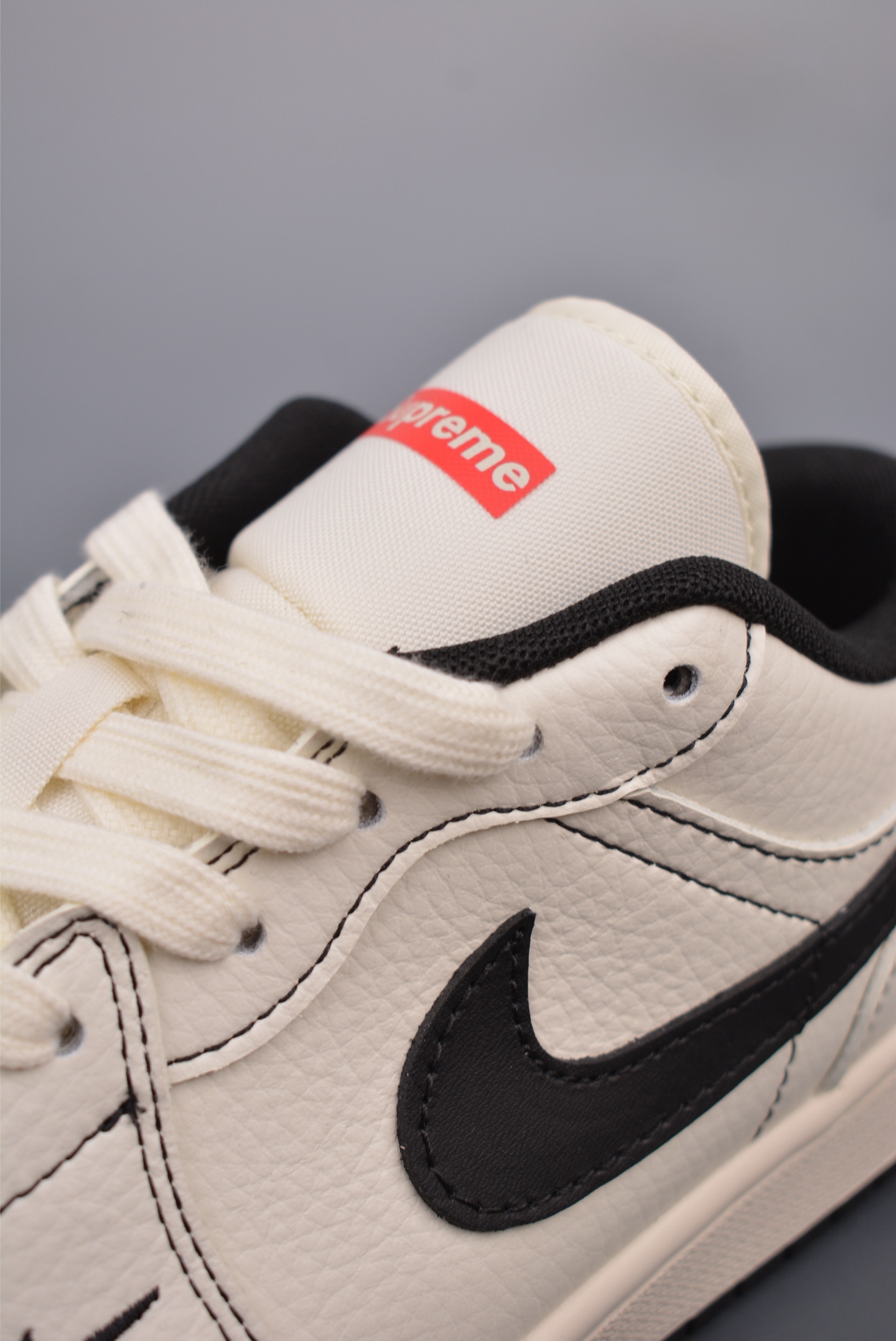 Supreme x Nike By You Air Jordan 1 Low OG Beige White Black XX3318-108