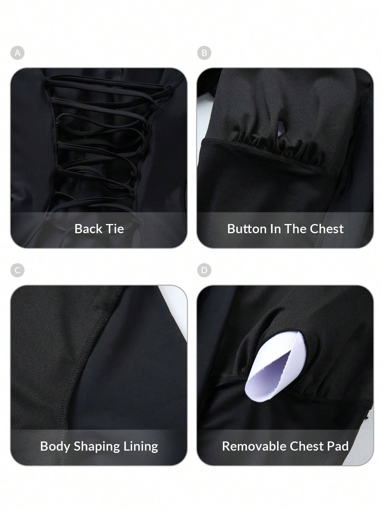 🔥Mother's Day Sale - 50% OFF🔥Plus Size Front Zipper Tummy Control Lace-Up Swimwear