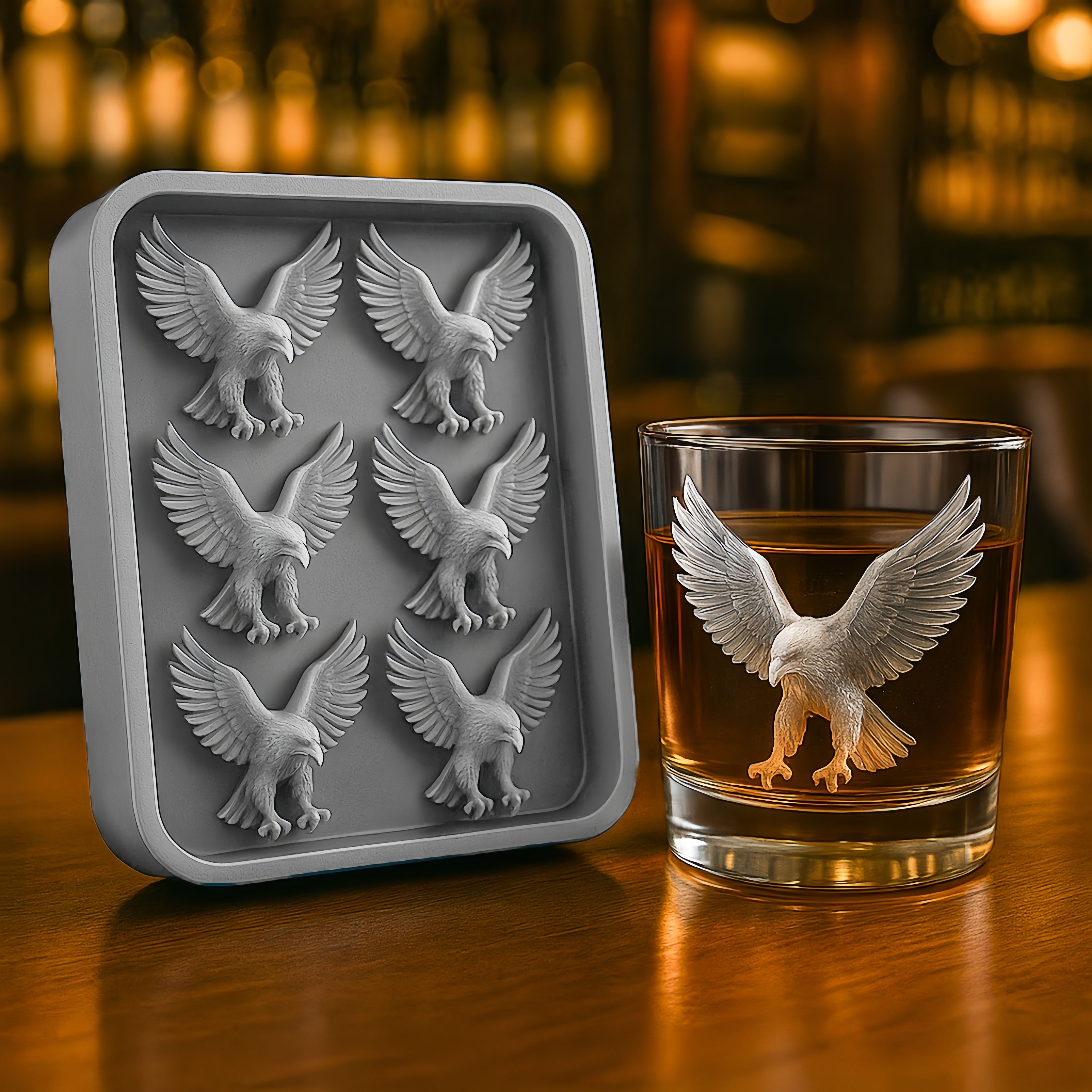 Eagle Wing Ice Cube Tray & Glass Set