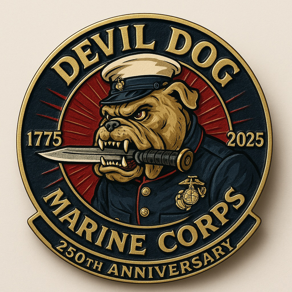 U.S. Marine Corps 250th Anniversary Devil Dog Pin