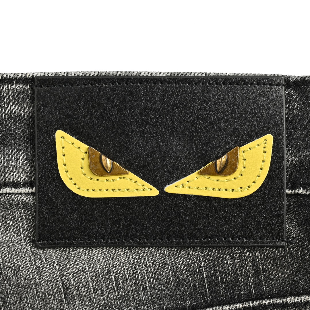 Fendi Little Monsters Embroidered Jeans