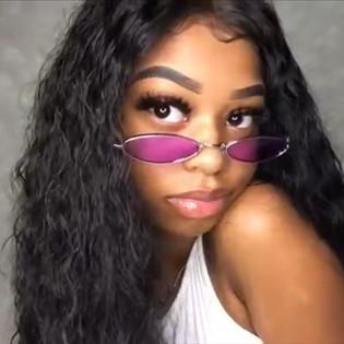 Luna A15 Feminine African American Lightly Curly Long Hair Wig