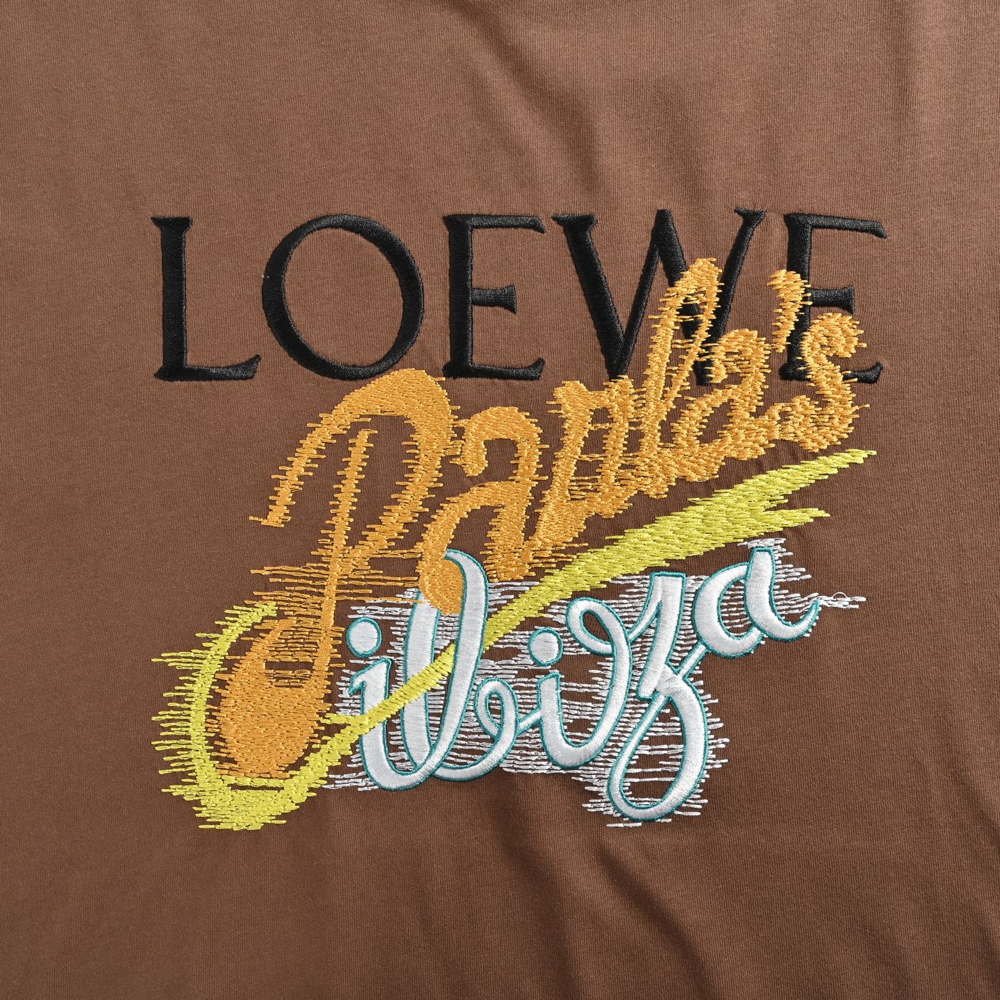 Loewe 25ss island series embroidered short sleeve