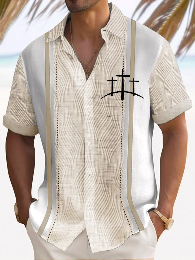Men's Faith Cross Printed Casual Shirt