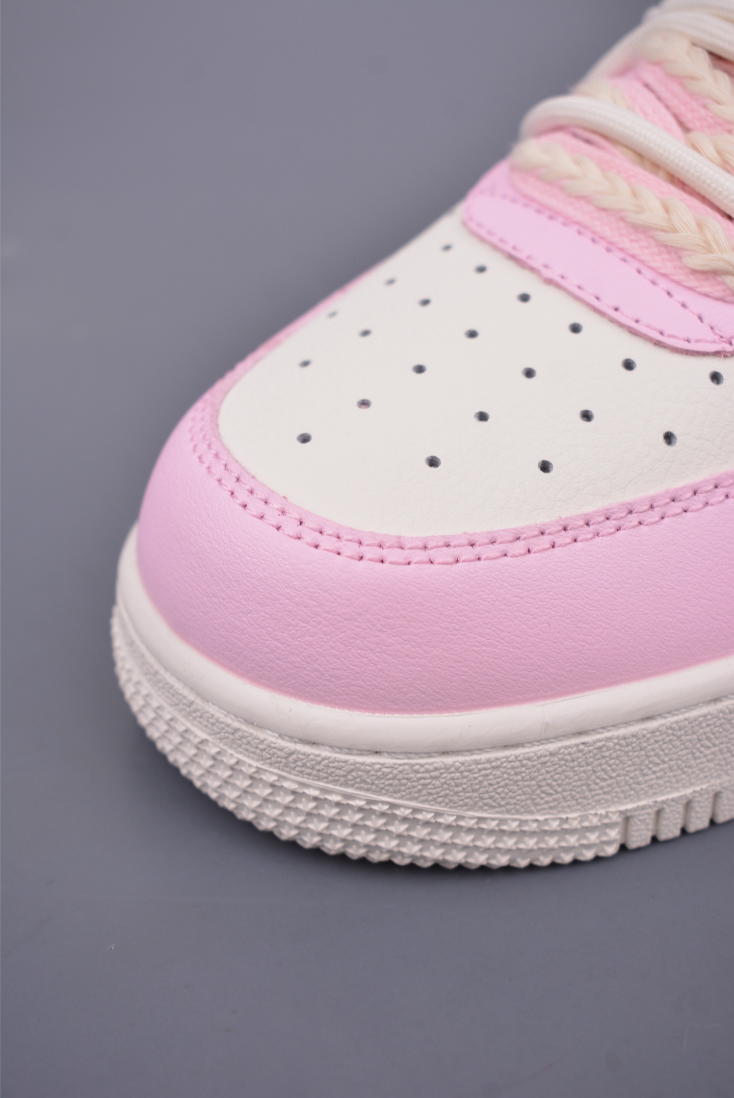 Nike Air Force 1 07 Low Sneakers Thick Rope Bandage Pink Honeydew Gold Hook ZB2574-600