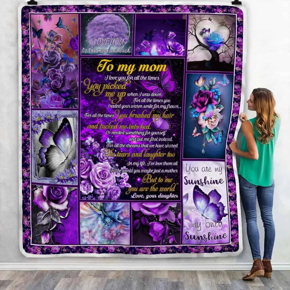 To my Mom, Love Daughter Sofa Throw Blanket