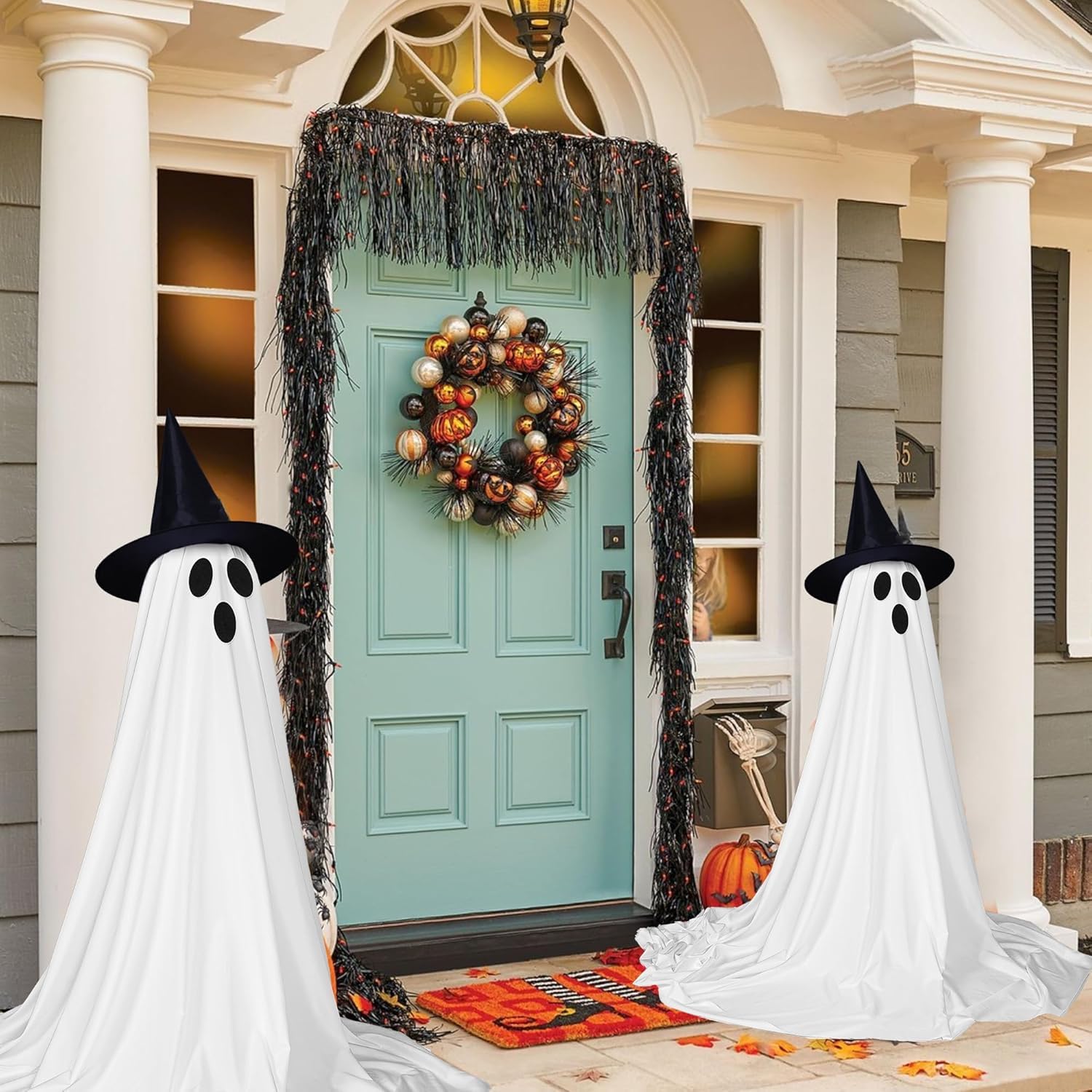 👻Sparkling Spooky Ghost Halloween Decoration-Cute ghost with Witch Hat