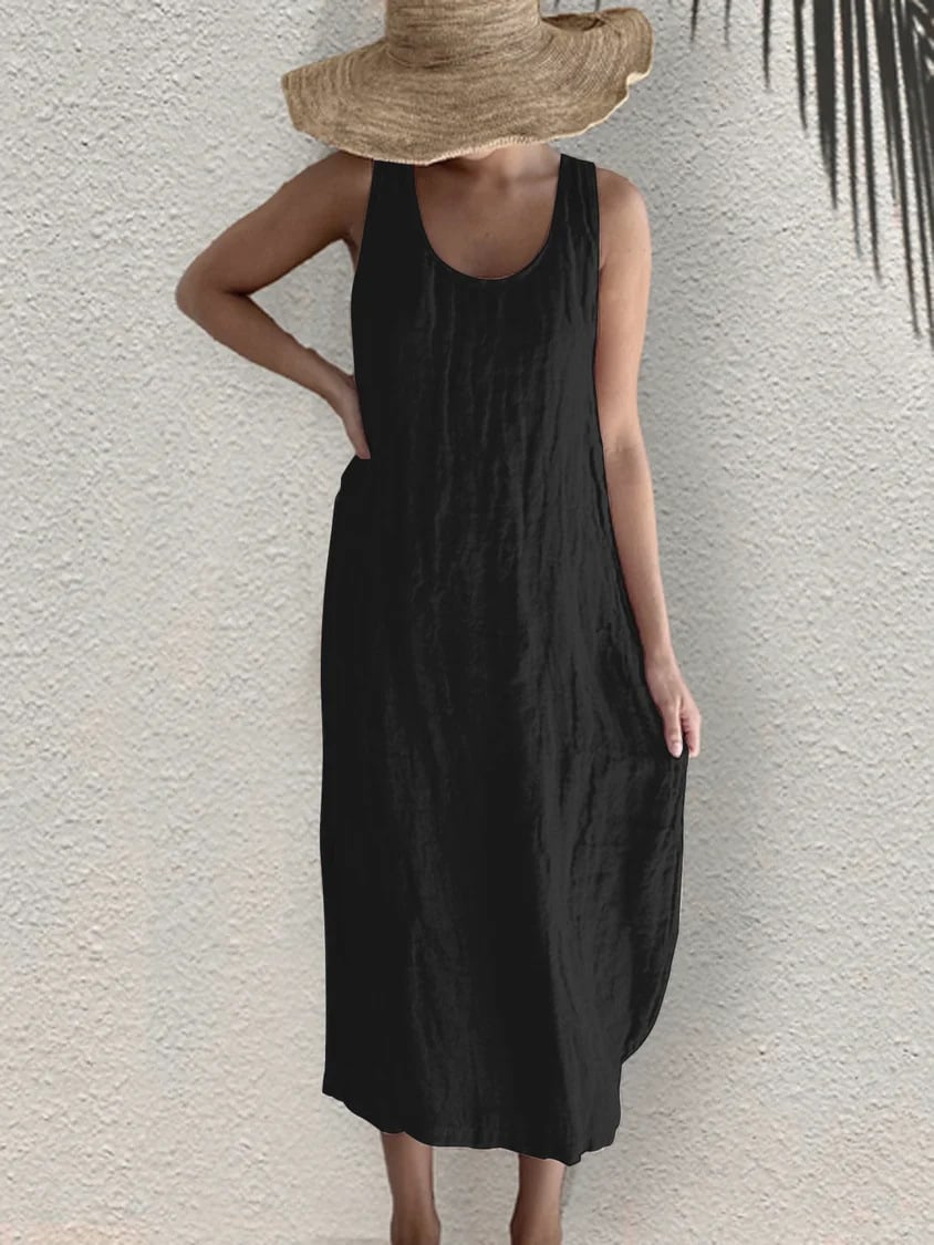 Women's Casual Elegant Cotton Sleeveless Dress