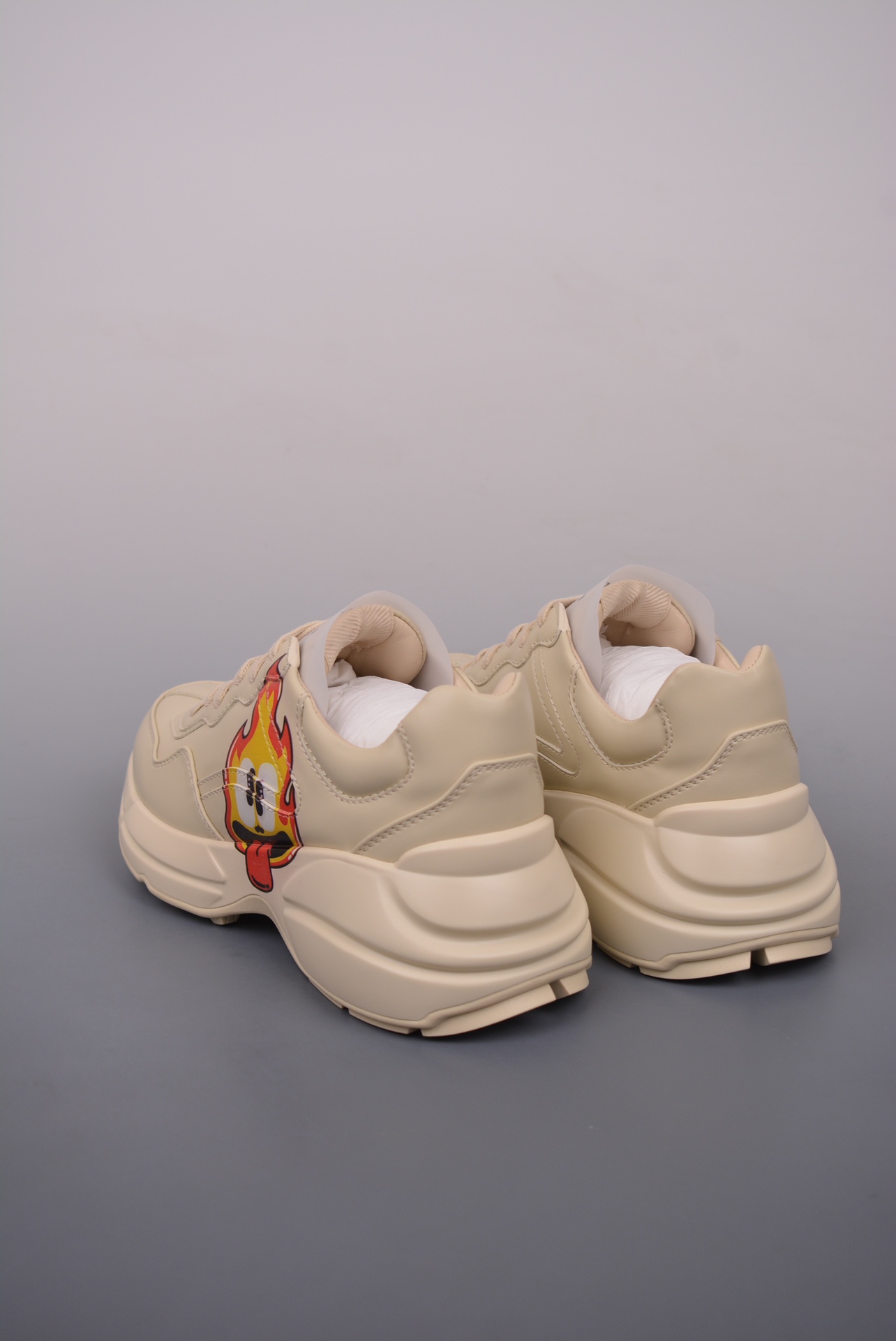 Gucci Rhyton 5D leather horn-shaped retro running shoes