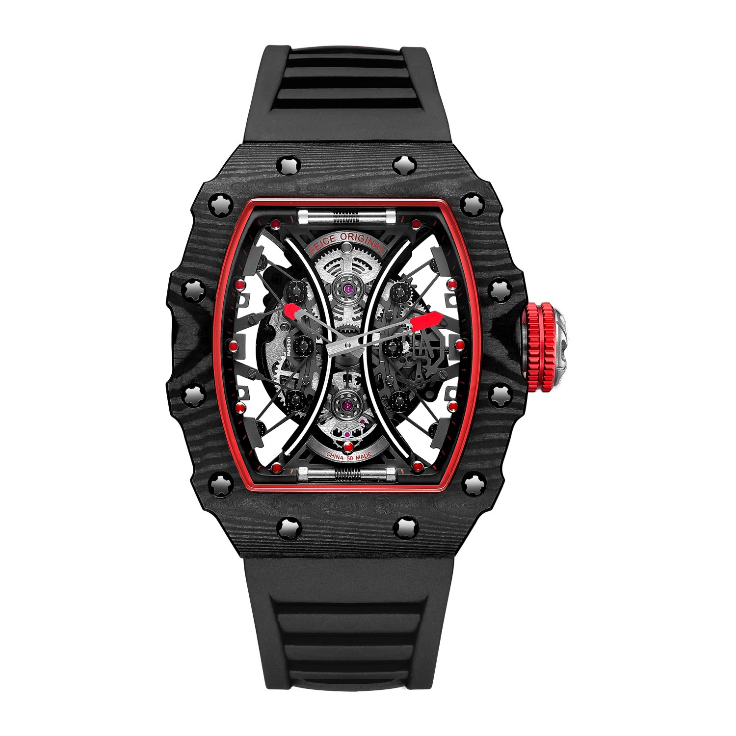 FM602 Automatic Watches Luxury Sapphire Mirror Skeleton Mechanical Wat