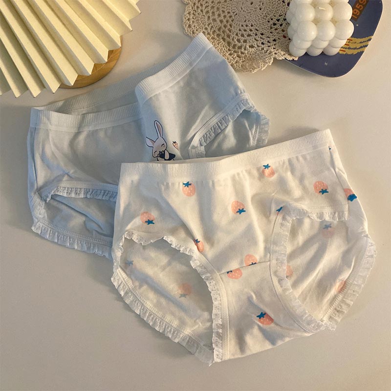 4 Pack Cartoon Rabbit Strawberry Panty Set