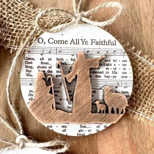 Christmas Music Sheet Nativity Ornament