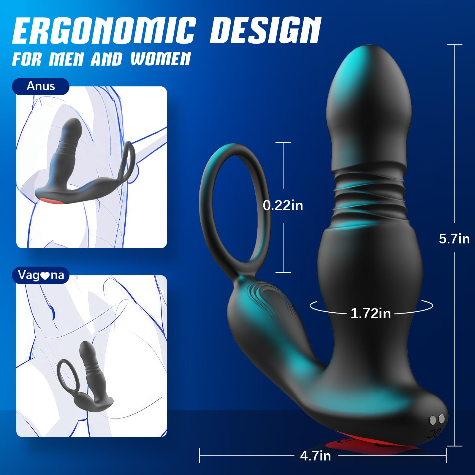 Smart Thrusting Prostate Massager – Vibrating Anal Plug with Remote Control & Cock Ring for Deep P-Spot Stimulation