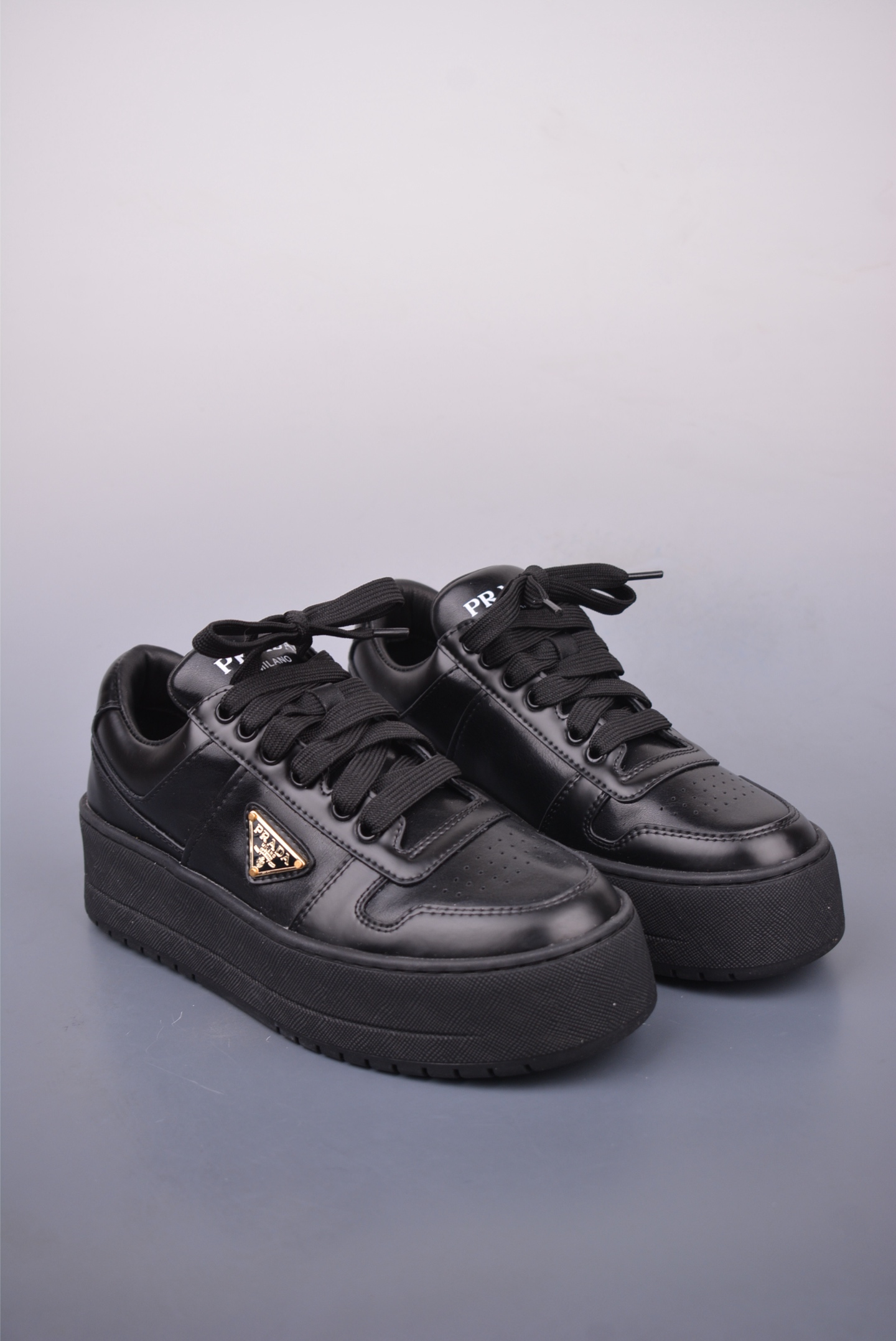 Prada Downtown Bold series thick-soled casual shoes all black 1E792M_3LPF_F0002_F_050