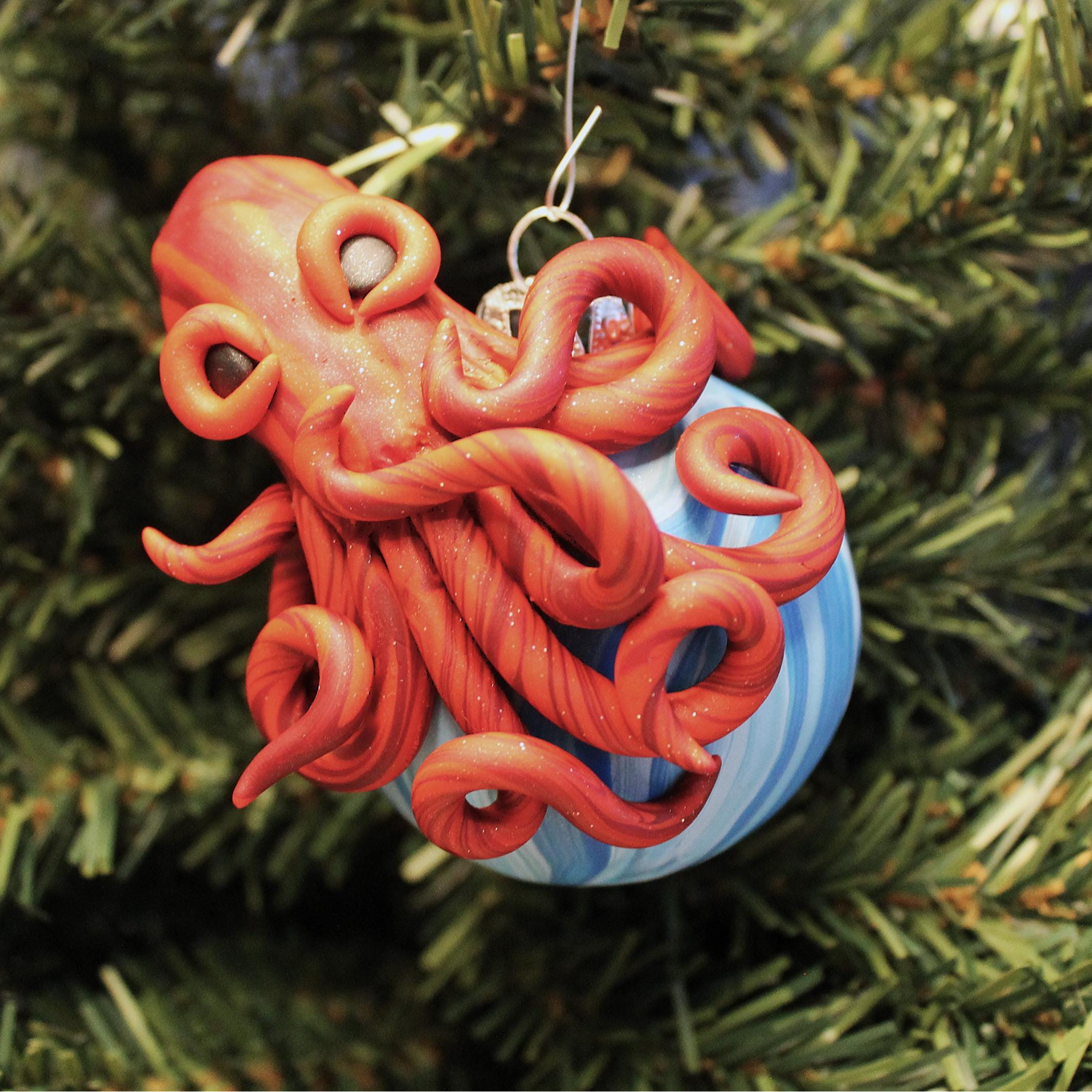 Clay Octopus Christmas Ornament