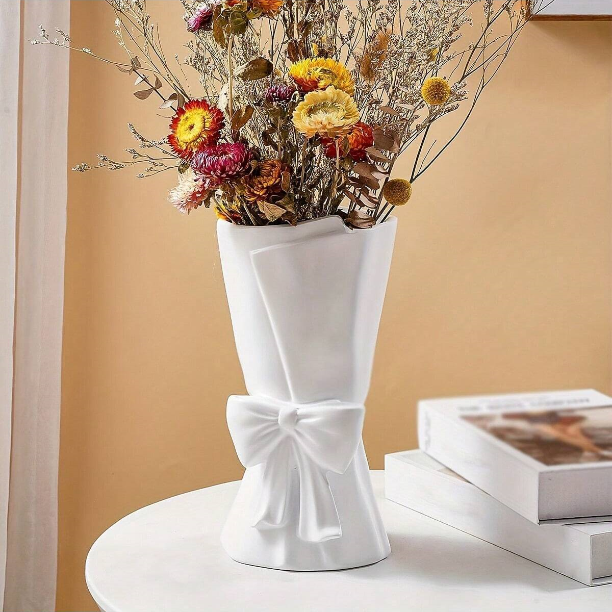 Cute Bow Decorative Ceramic Bouquet Flower Vases