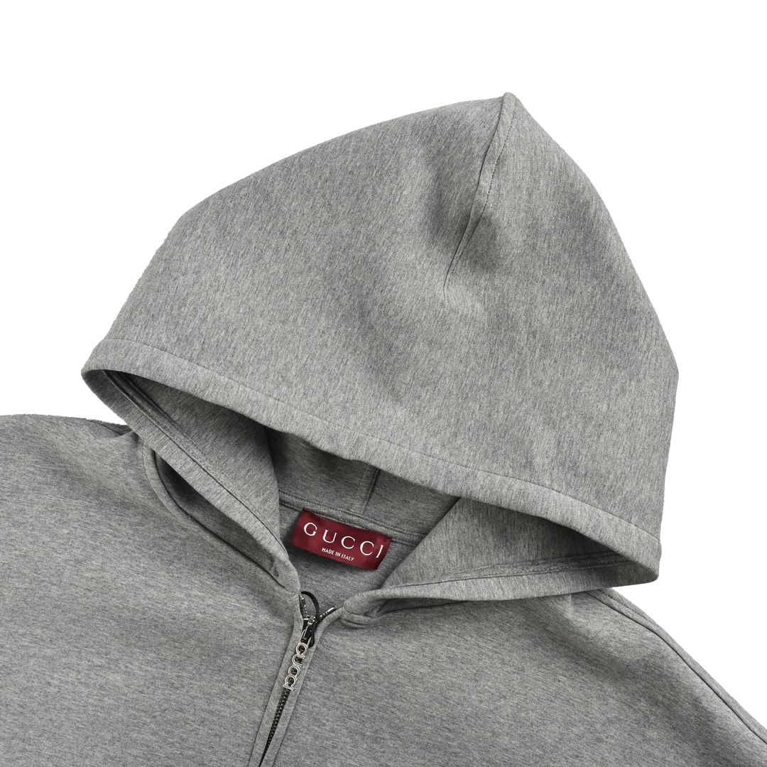 Gucci 24Fw small logo zip-up hooded sweatshirt jacket