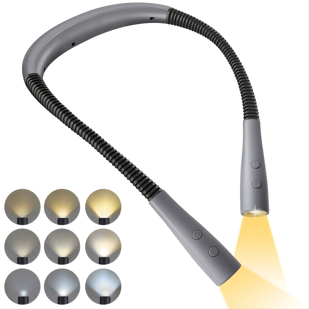 Book Light For Reading LED Neck Reading Light, Book Light For Reading In Bed, 60-min Timer, 3 Colors & 3 Brightness Adjustable, Rechargeable & Long Lasting, Perfect For Reading, Knitting & Repairing