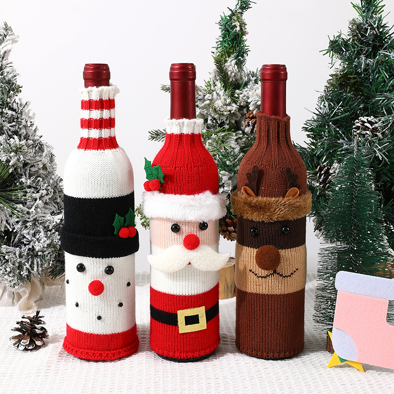 New Christmas bottle set Champagne red wine creative wine set Hotel table restaurant holiday decoration supplies
