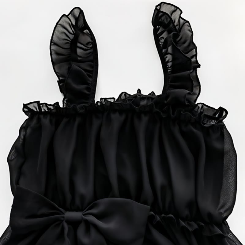 See-through Lace-up Slip Dress Nightdress