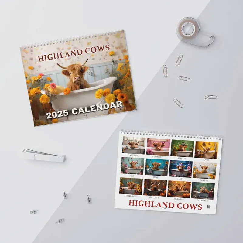 Highland Cow 2025 Wall Calendar
