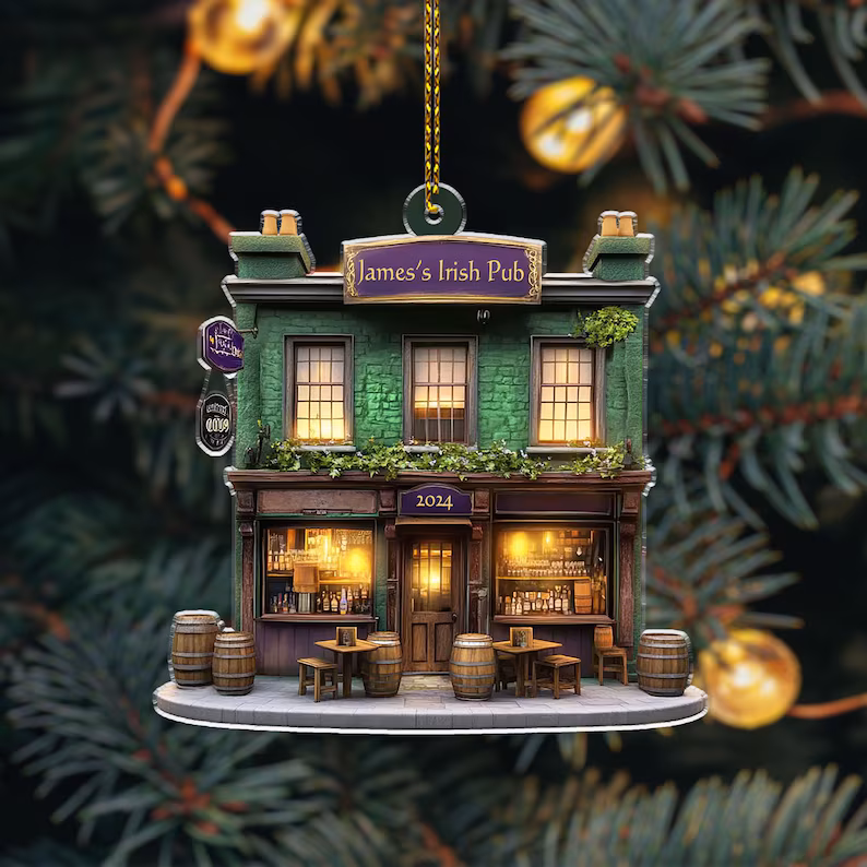 Personalized Irish Pub Ornament For Christmas Tree Decor