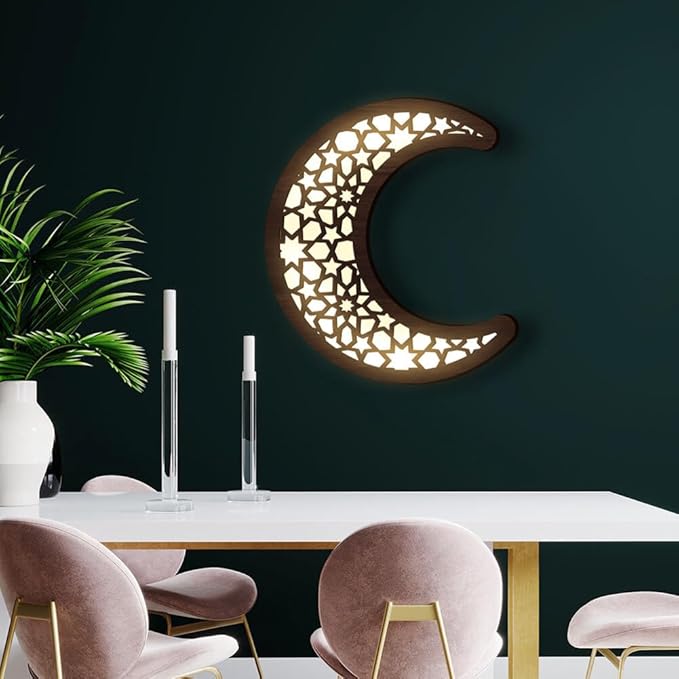 💐💐Dimensional Wooden Ramadan Glow Night Light Decoration Set