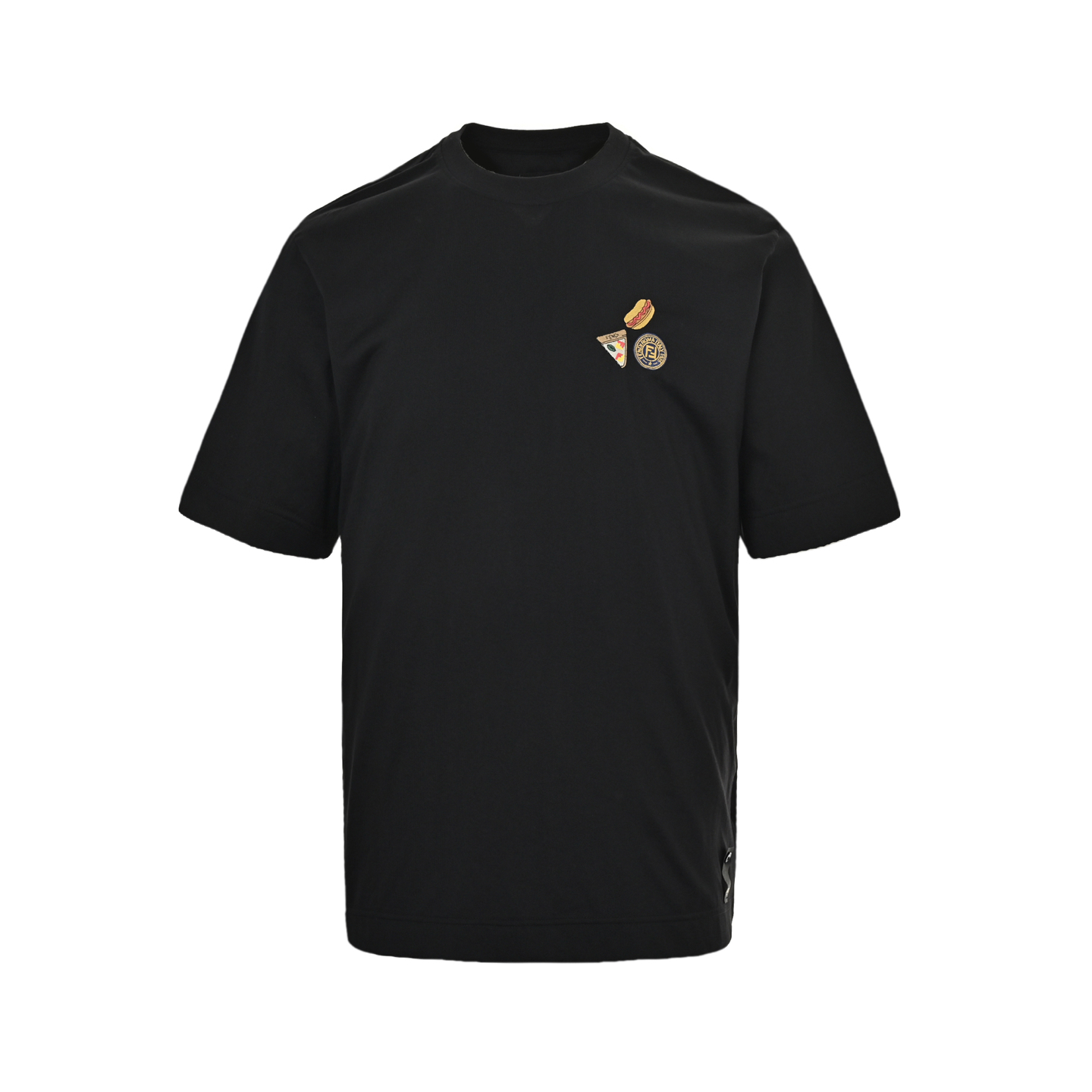 Fendi 25ss hot dog pizza badge embroidered short sleeve