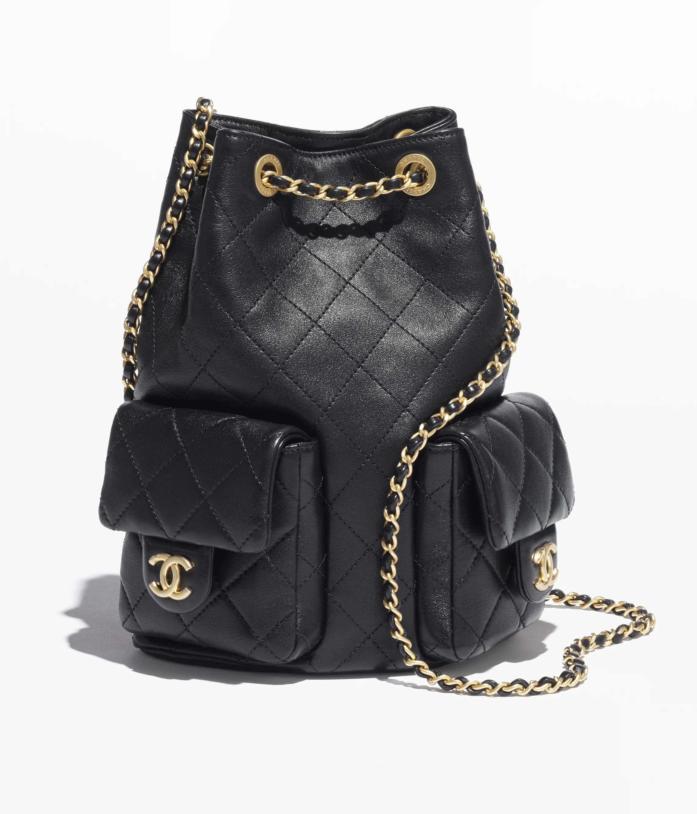 Chanel Backpack Shiny Lambskin & Gold-Tone Metal Black AS5310-B18791-94305