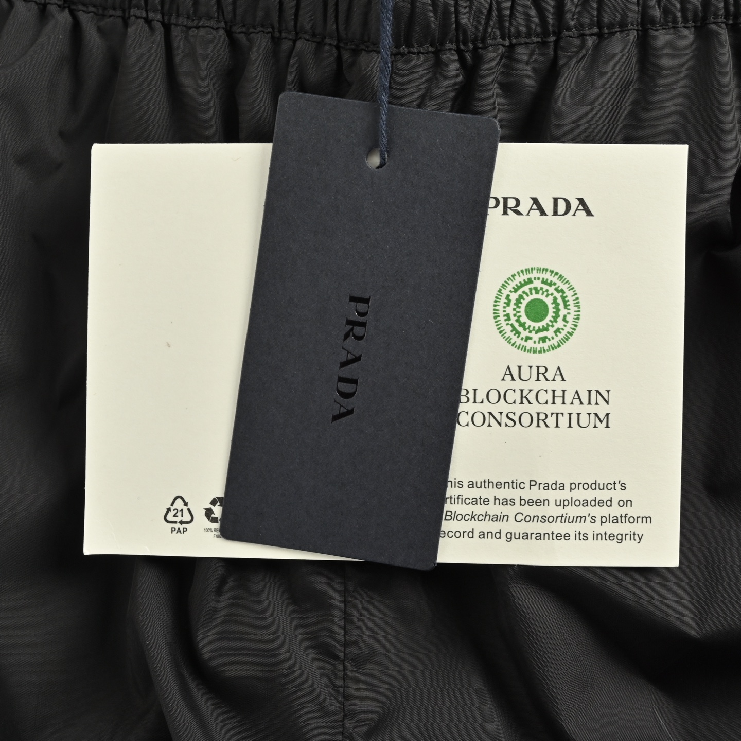 Prada 25ss printed logo nylon shorts