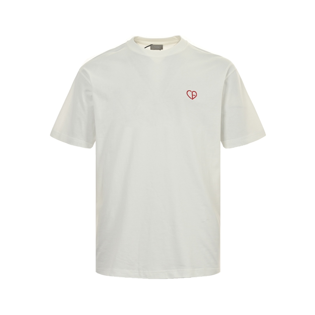 Dior 24ss Chinese Valentine's Day limited edition heart embroidered short sleeves