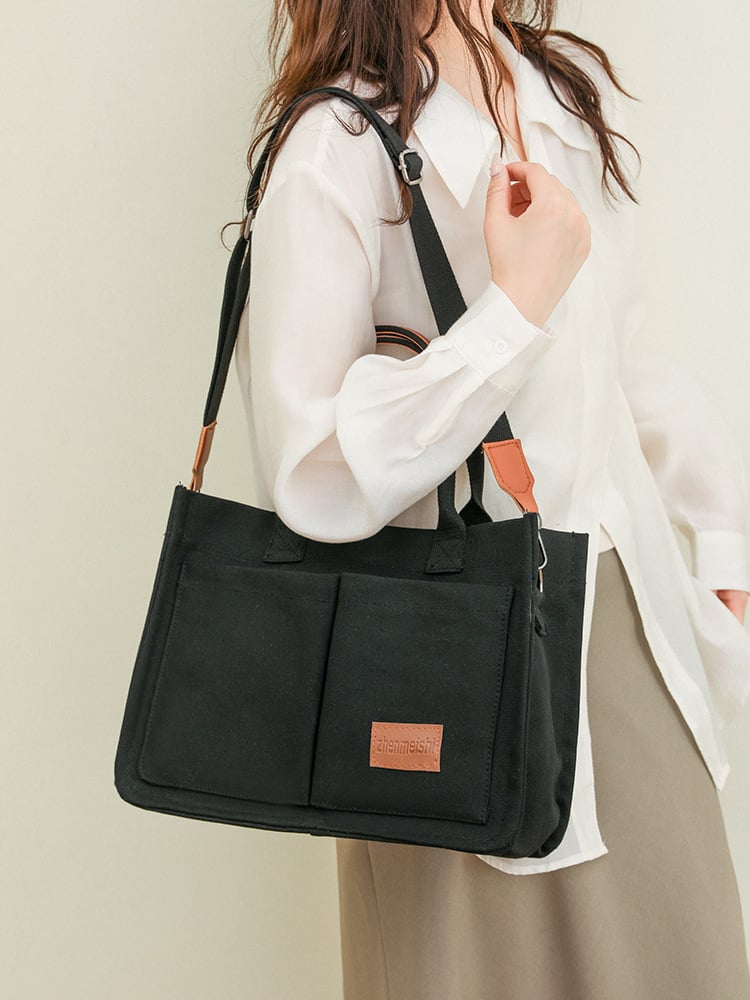 💖VALENTINE'S DAY SALE🔥Canvas Tote Bag Waterproof Nylon Multi Pocket Shoulder Bags Laptop Work Bag