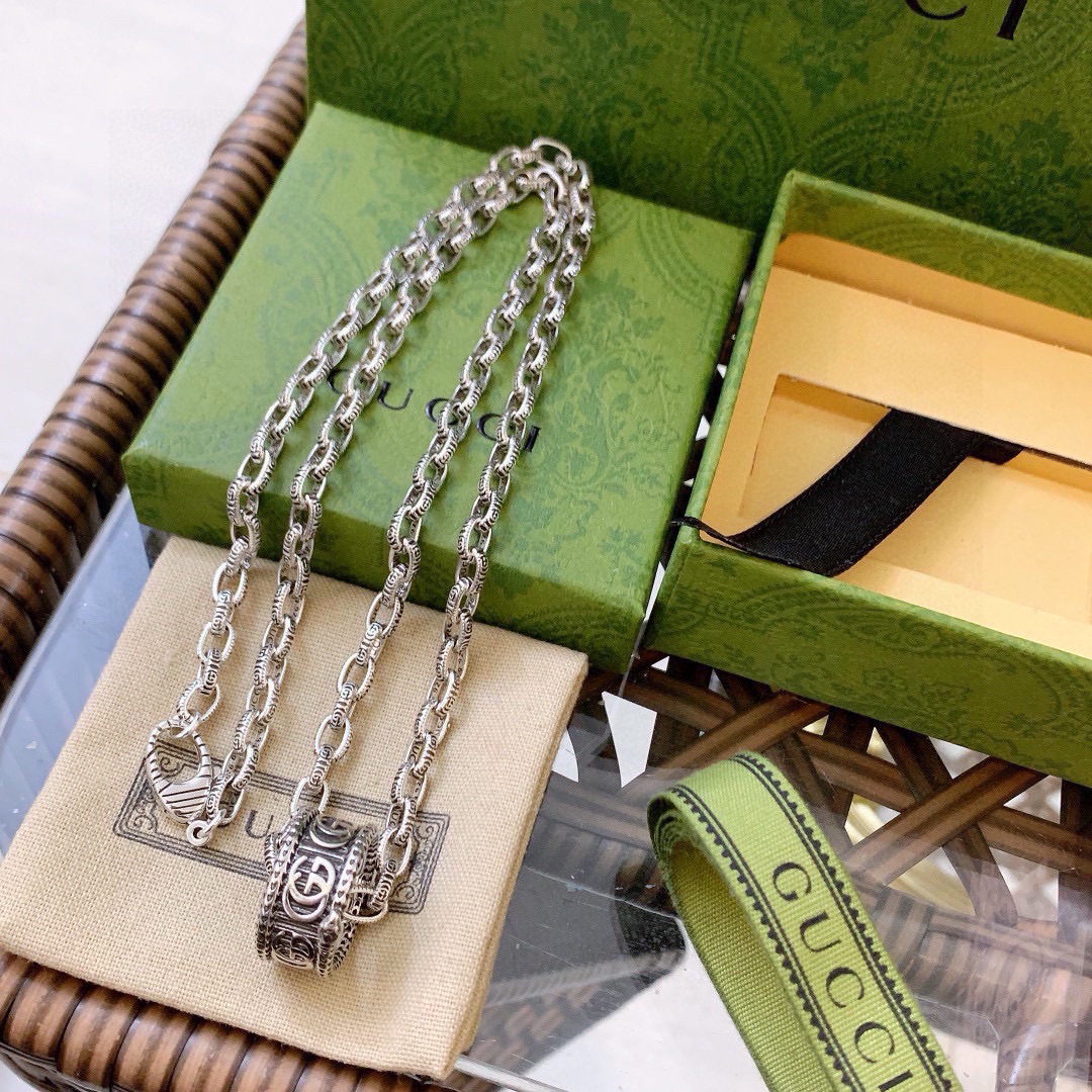 Gucci Anger Forest Series GG Ring Chain Necklace