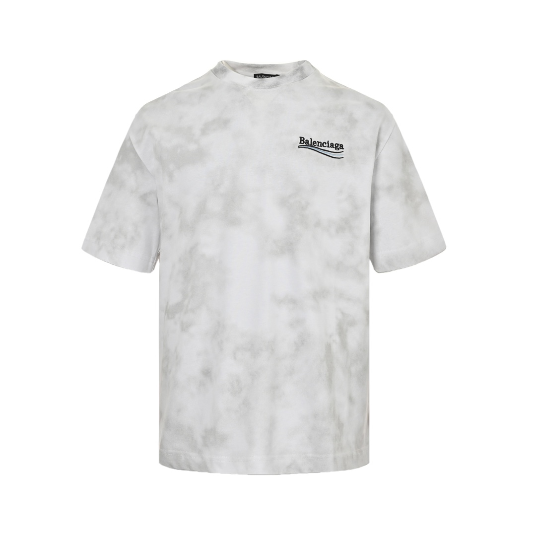 Balenciaga 24ss embroidered cola mud dyed short sleeves