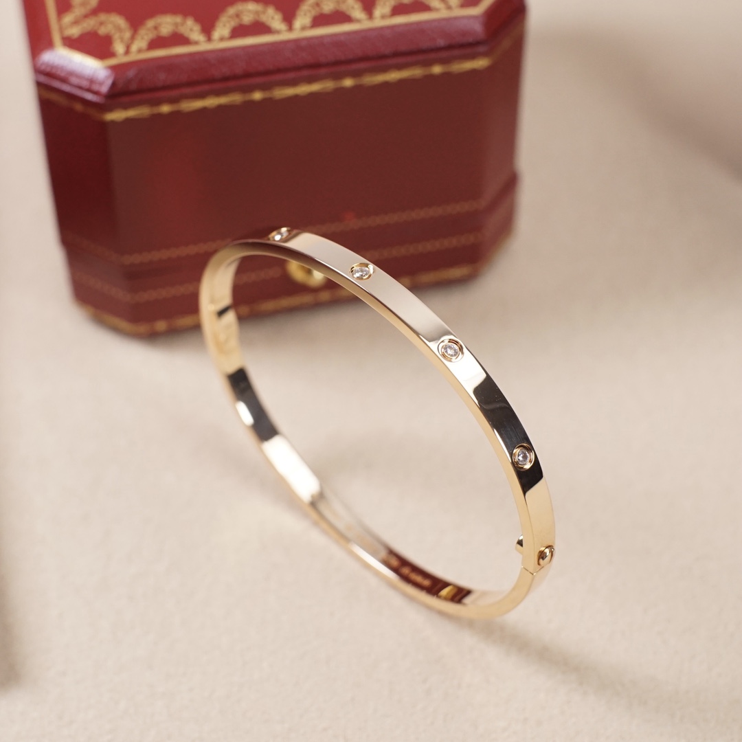 Cartier love narrow version ten diamond bracelet