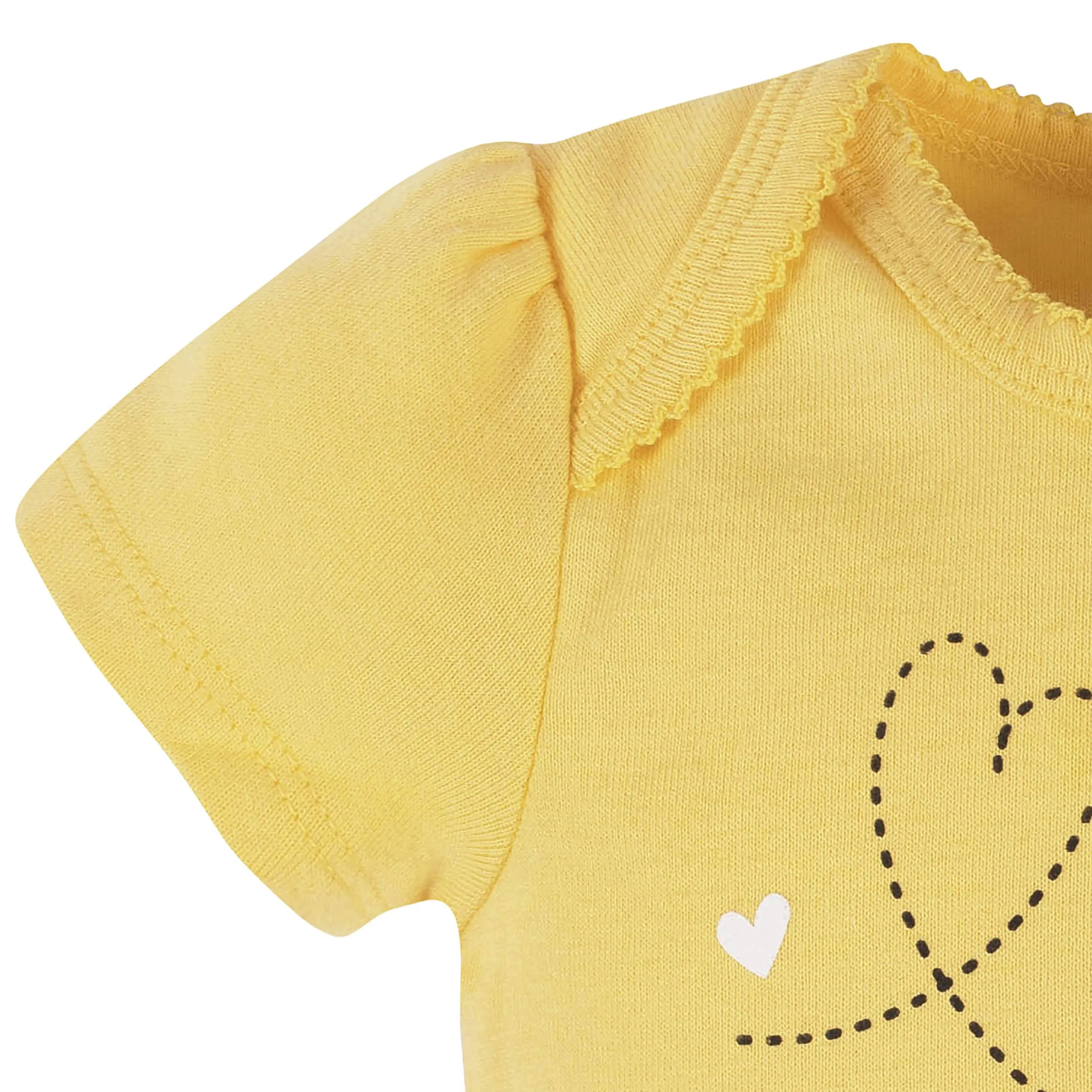 4-Piece Baby Girls Bee Garden Onesies Bodysuit, Tee, Skort & Pant Set