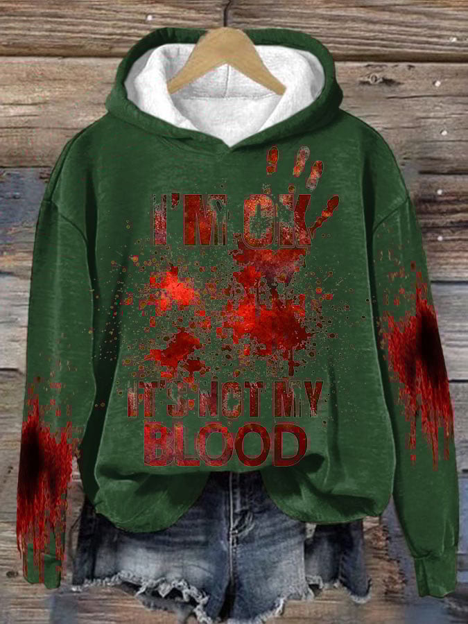 🔥Buy 3 Get 10% Off🔥Women's I'M Ok It'S Not My Blood  Printed Long Sleeve Sweatshirt