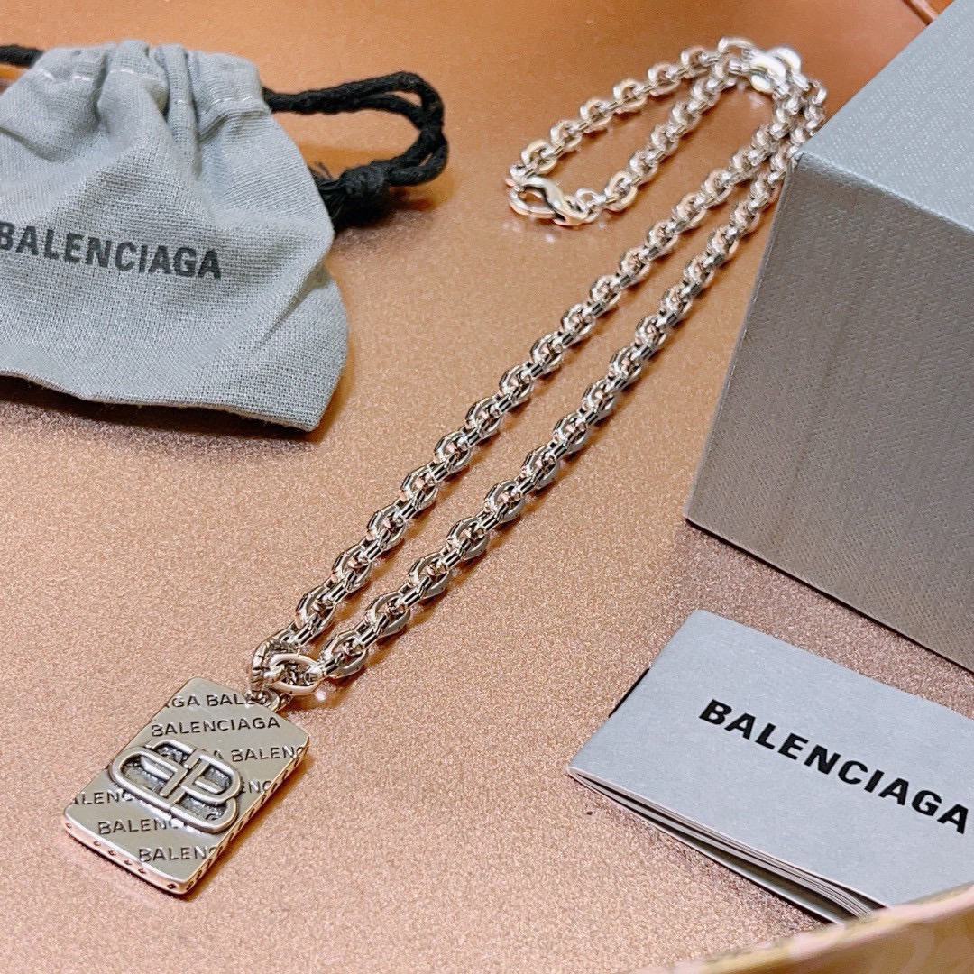 Balenciaga BB Square Chain Vintage Necklace