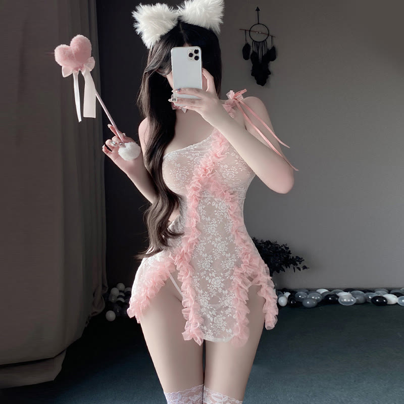 Sexy Lace Lingerie See-through Slip Dress