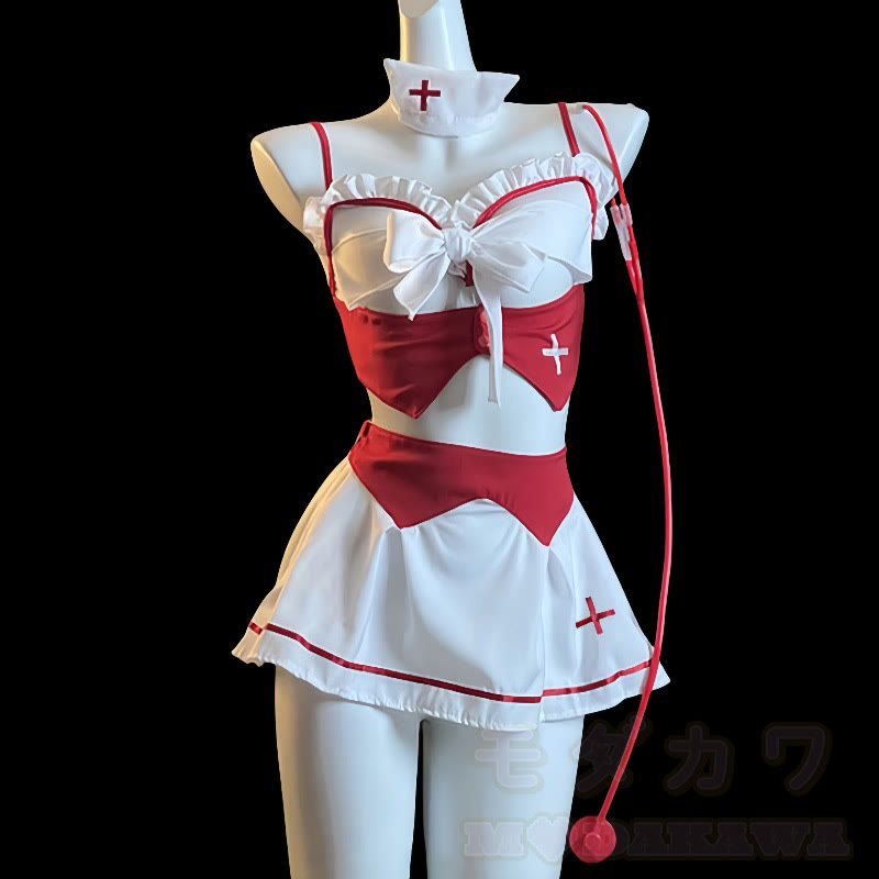 Cosplay Nurse Uniform Bow Lingerie Set