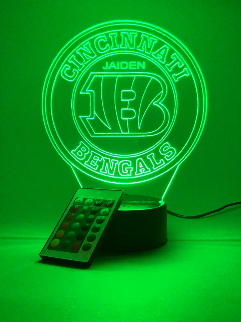 CINCINNATI BENGALS 3D LAMP PERSONALIZED