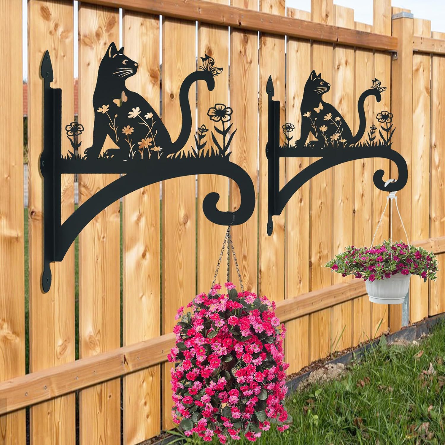 Heavy Duty Iron Animal Silhouette Hanging Brackets - Perfect for Birdfeeders, Lanterns, and Flower Baskets