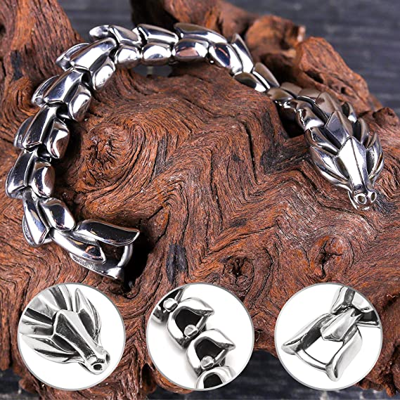 (🔥Last Day Promotion-SAVE 50% OFF)-JORMUNGANDR SCALE BRACELET -STAINLESS STEEL With Exquisite Packaging Box-BUY 2 GET 10% OFF & FREE SHIPPING