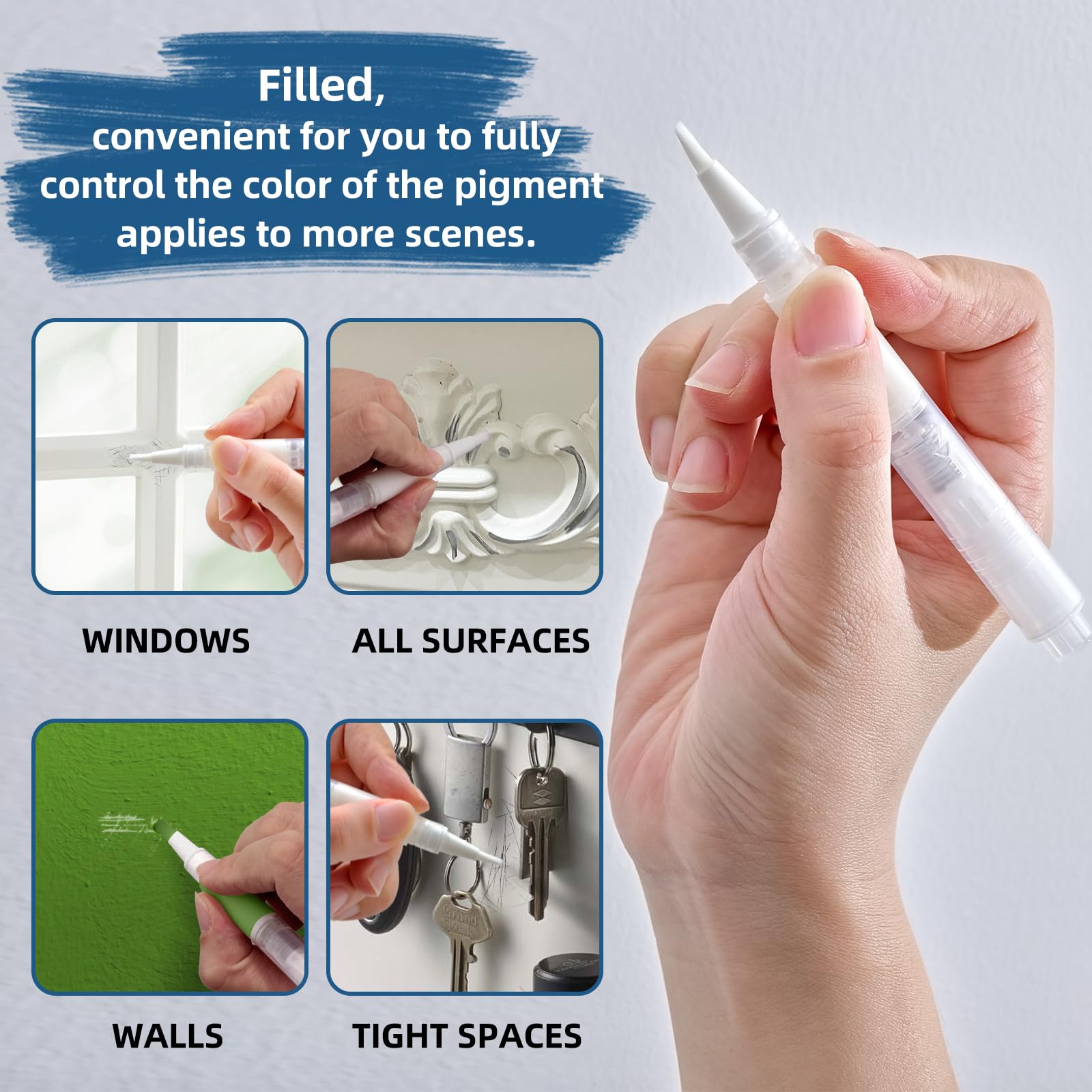 Refillable Touch Up Paint Pen Brush - 3 Pack/Set