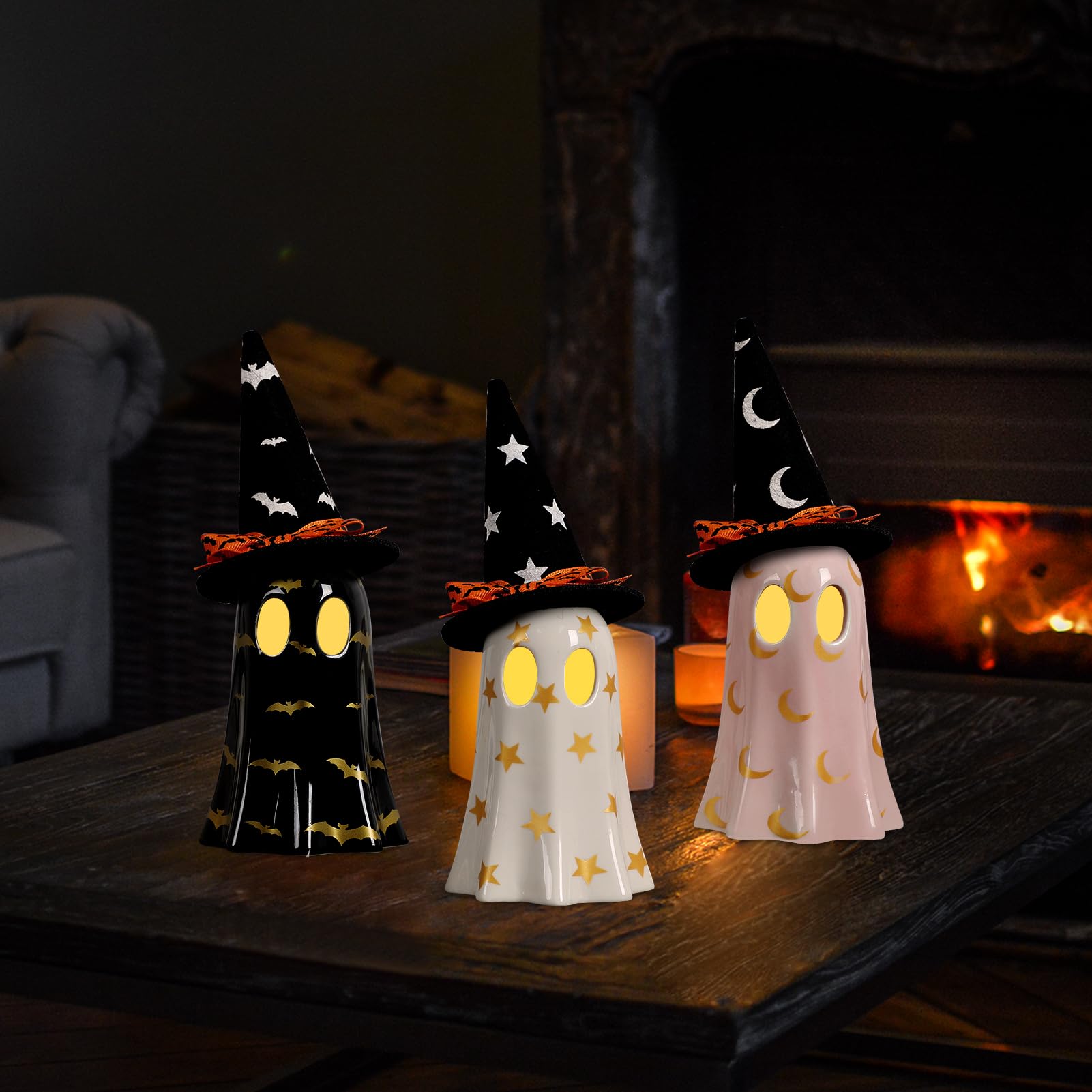 💥ON SALE💥- Ceramic Ghosts with Witch Hats 👻🎩✨
