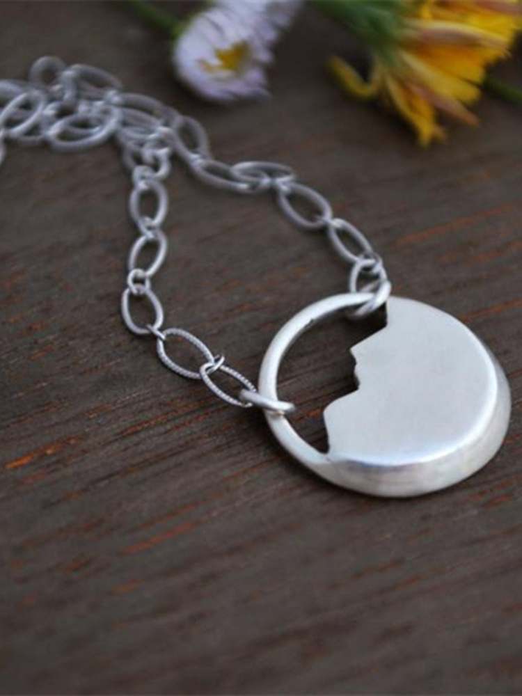 Vintage Landscape Hollow Carving Necklace