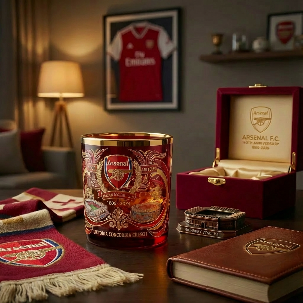🏆Arsenal F.C. 140th Anniversary Commemorative Glass