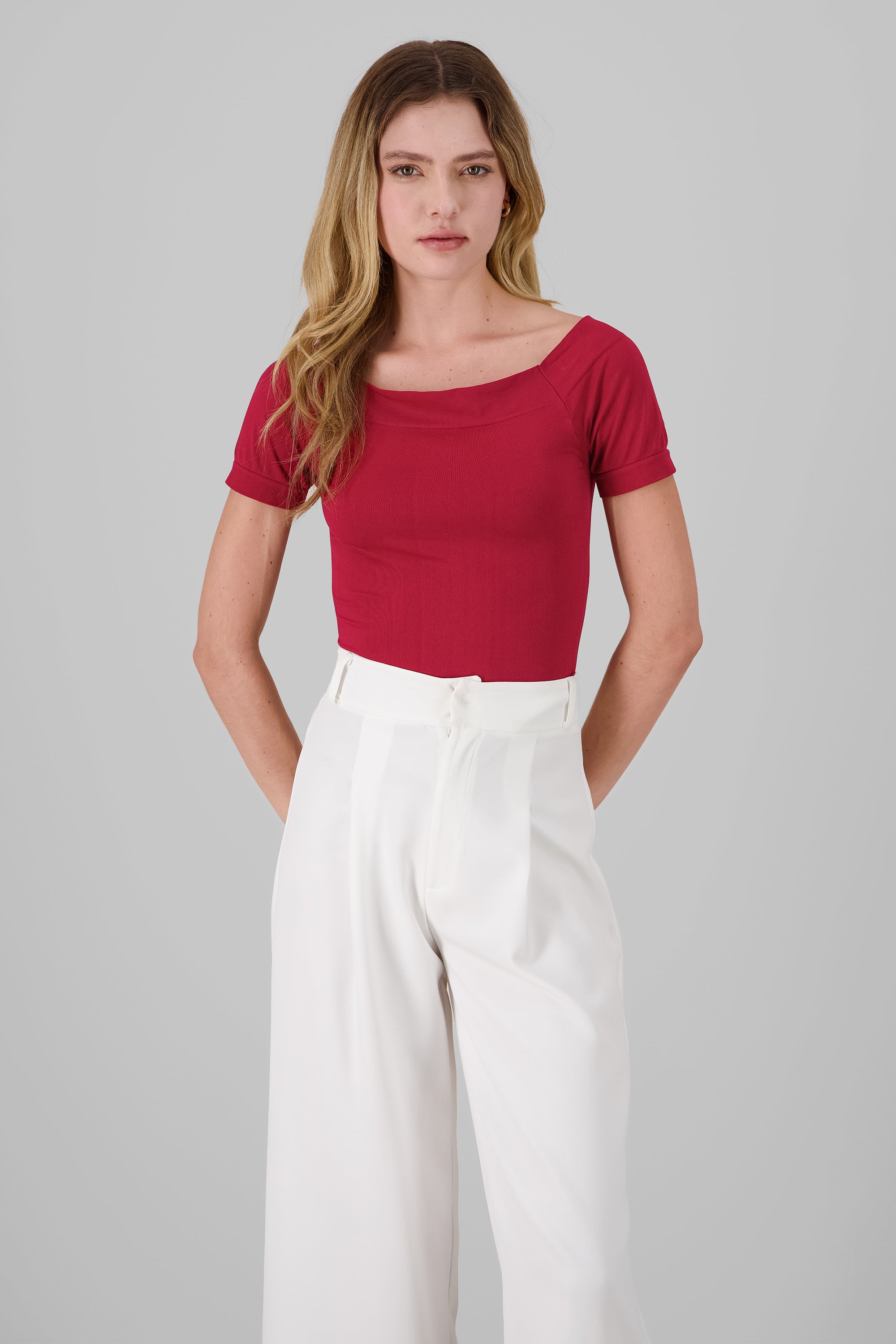Seamless Bare Shoulder Plain Bodysuit